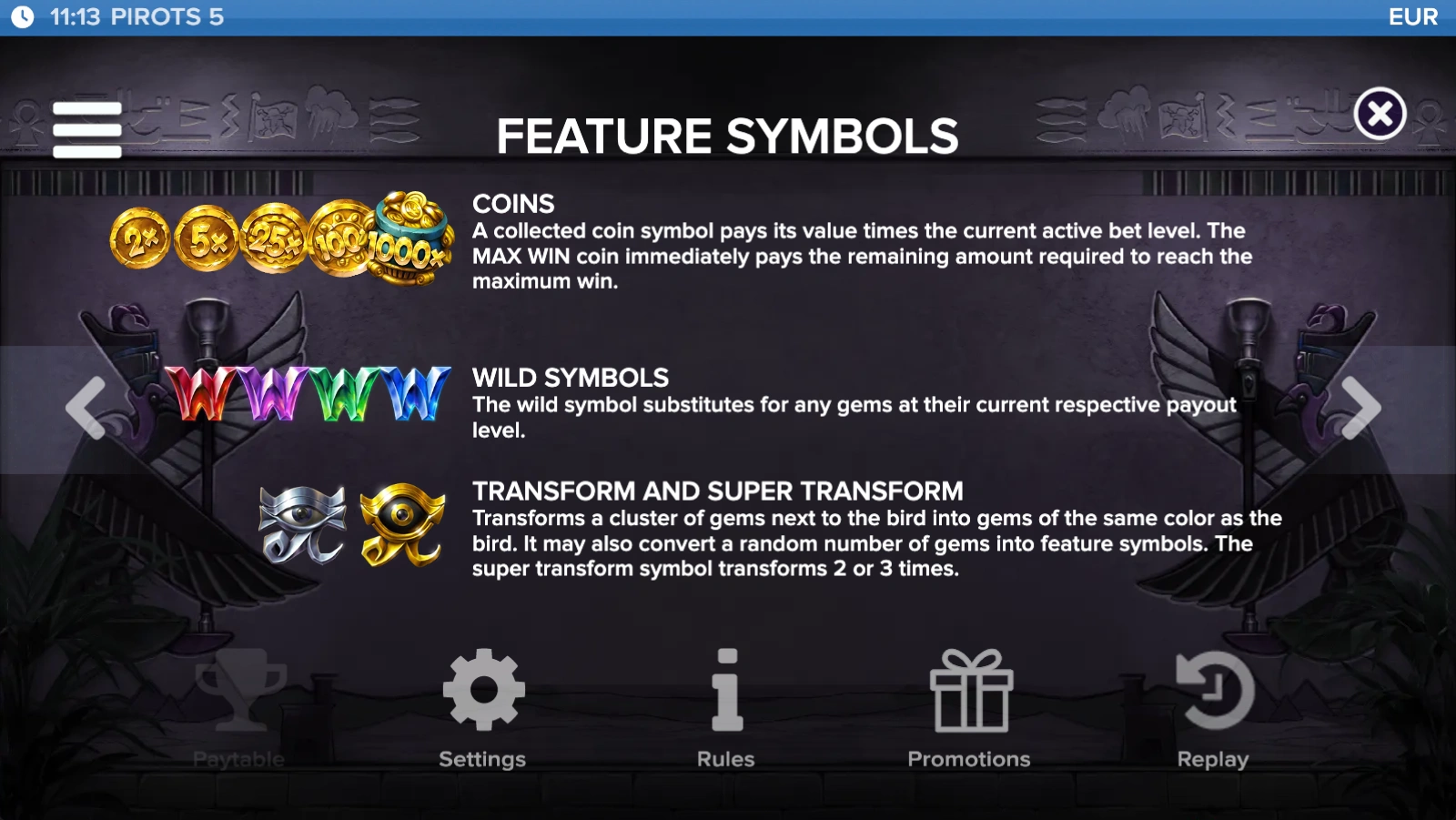 Feature symbols